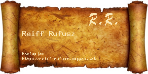 Reiff Rufusz névjegykártya